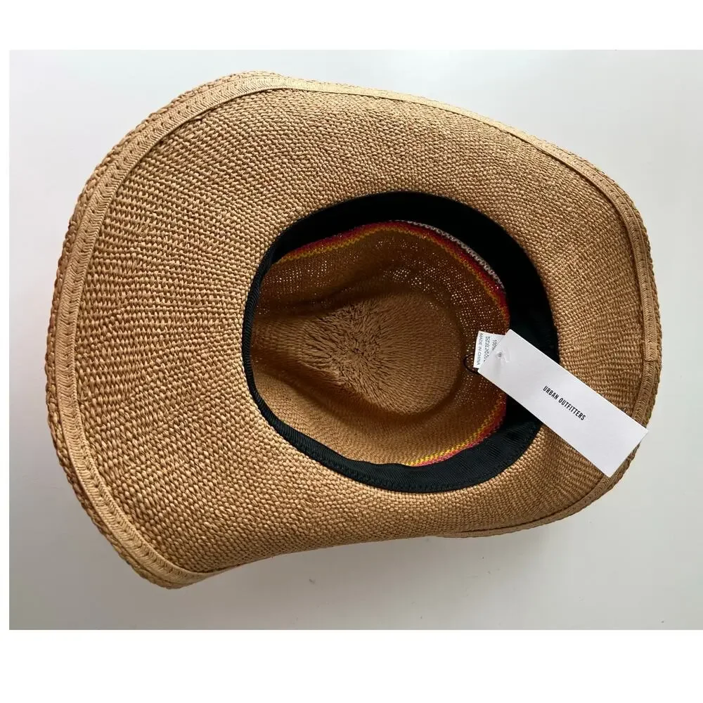 Urban Outfitters New With Tags Paper Straw Neutral Hat Boho Hip Cowboy
